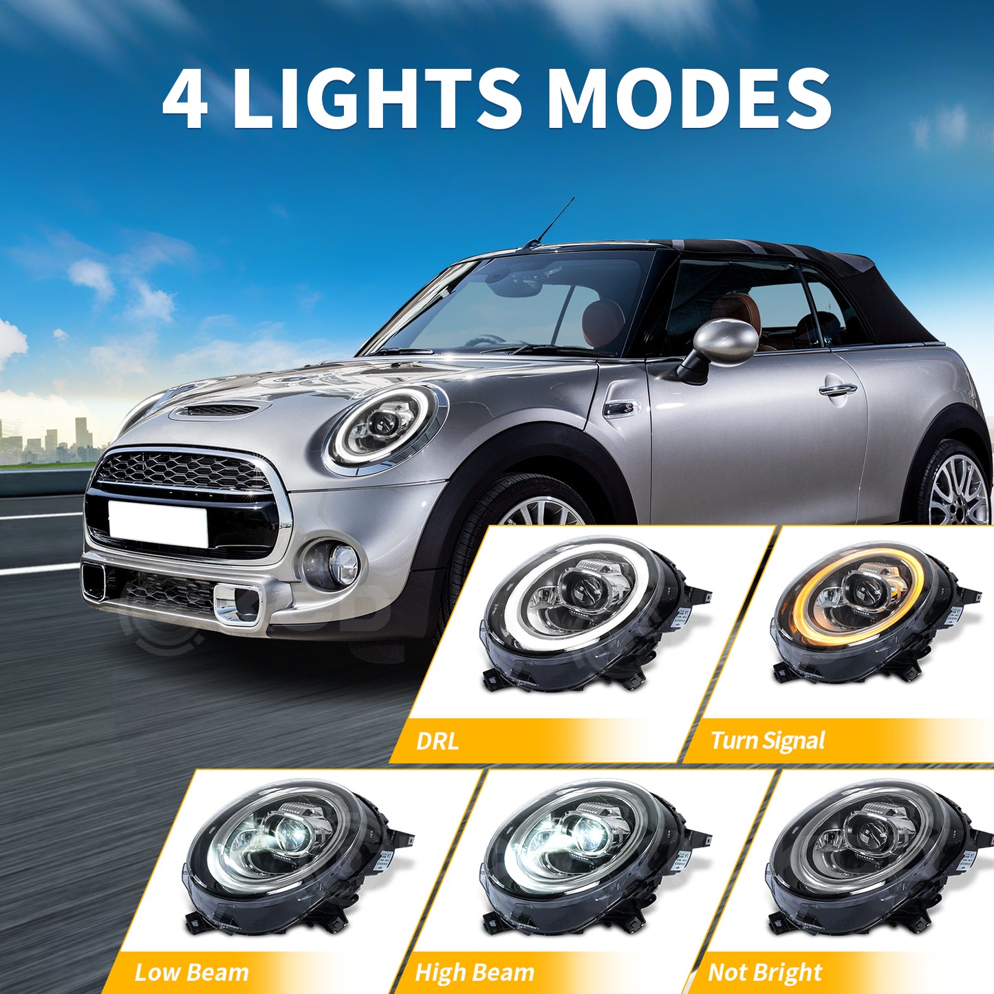 Archaic LED Headlight Assembly For Mini Cooper F56 F55 F57 2014-2024 Clubman F54