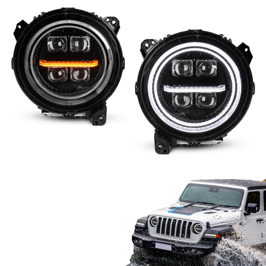 LED Projector Headlights for Jeep Wrangler JL/JLU & Gladiator JT | App-Controlled