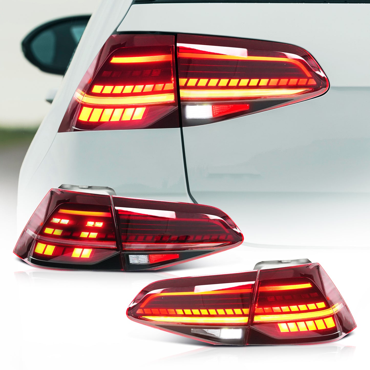Archaic LED Taillight Assembly For VW Golf 7/7.5 2013-2019 Startup Animation