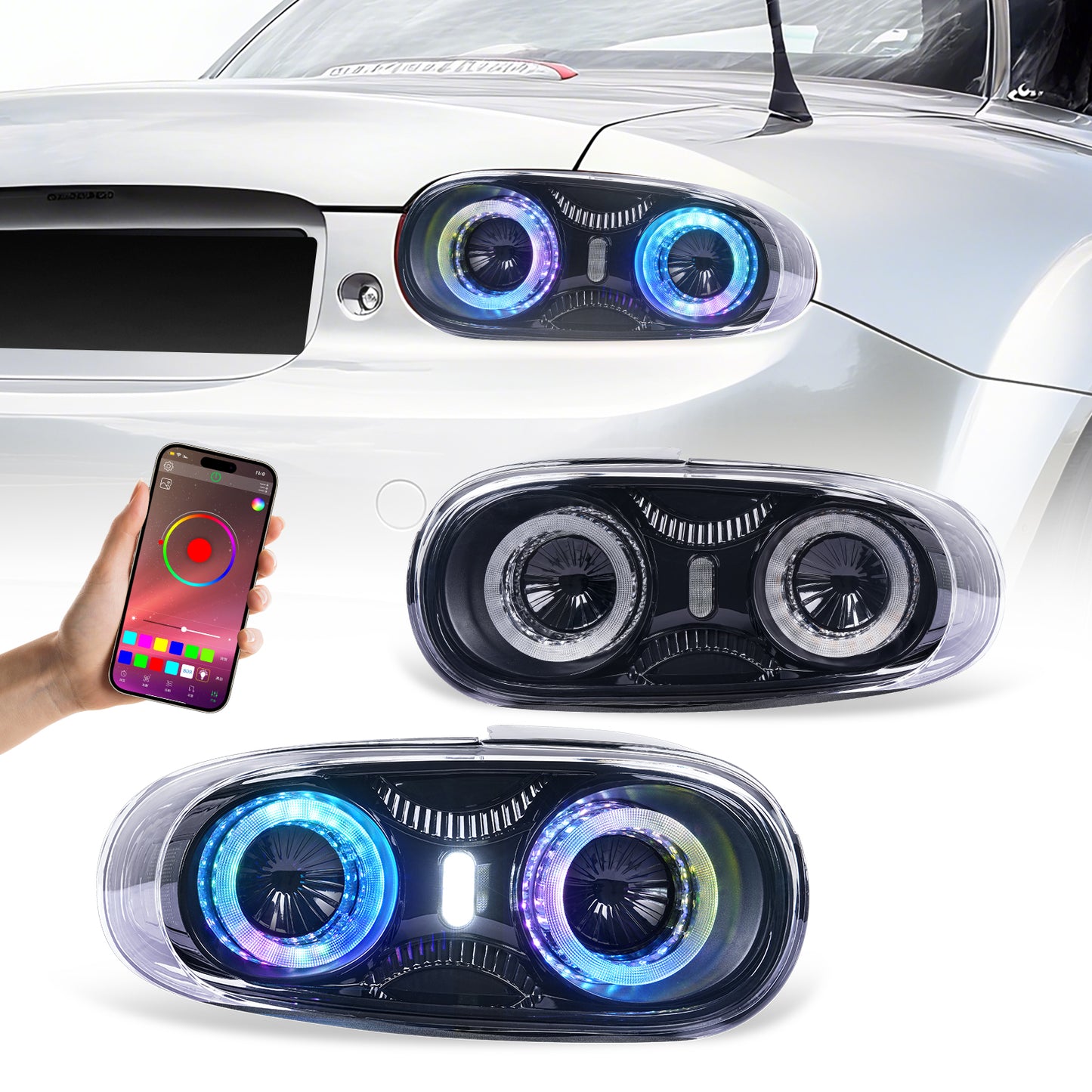 Archaic LED Tail Lights Assembly For Mazda Miata MX-5 NC Mazda Roadster 2005-2015 RGB Running Light