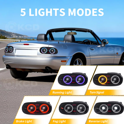 Archaic LED Tail Lights Assembly For Mazda MX-5 Miata NA 1990-1997 RGB Startup Animation