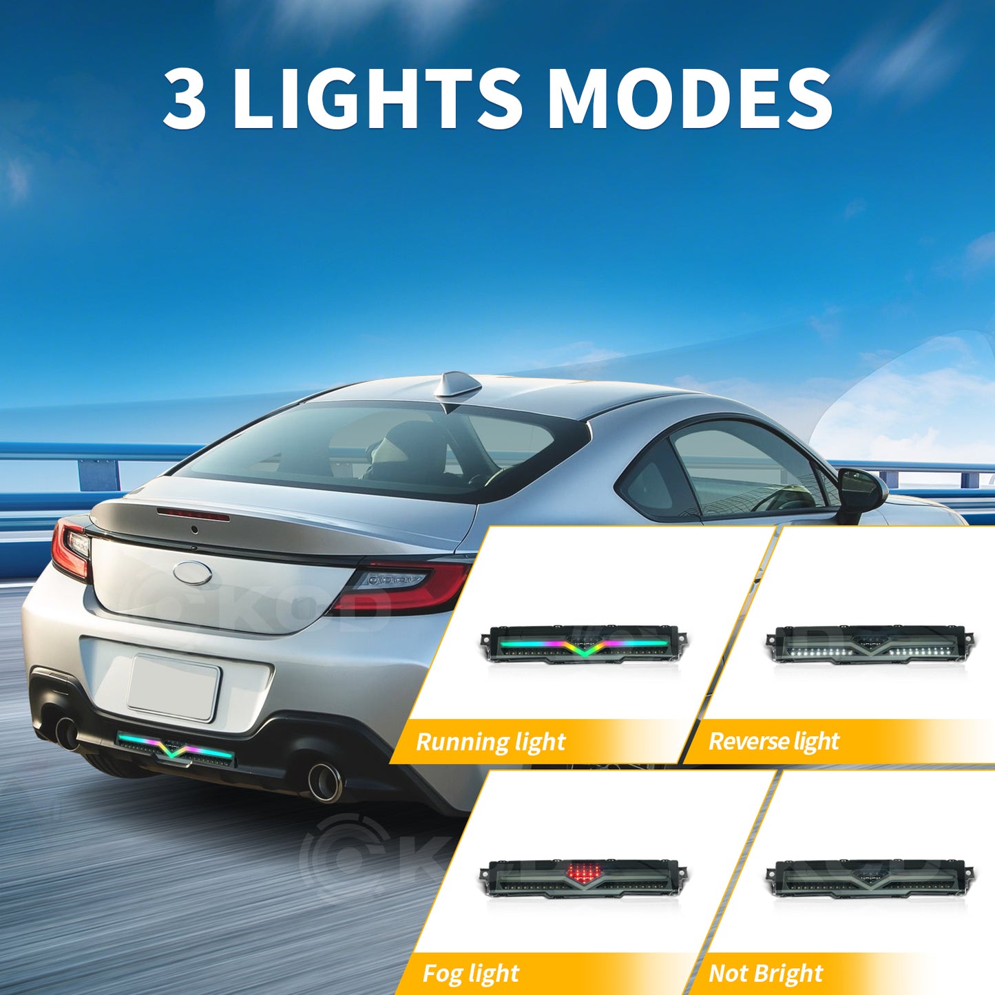RGB Rear Bumper Lights Compatible with 2021-2025 Toyota GR86 / Subaru BRZ,w/Animation