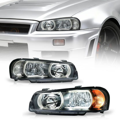 Archaic LED Headlight Assembly For Nissan Skyline R34 GT-R GTT BNR34 ER34 ENR34 HR34 1998-2002