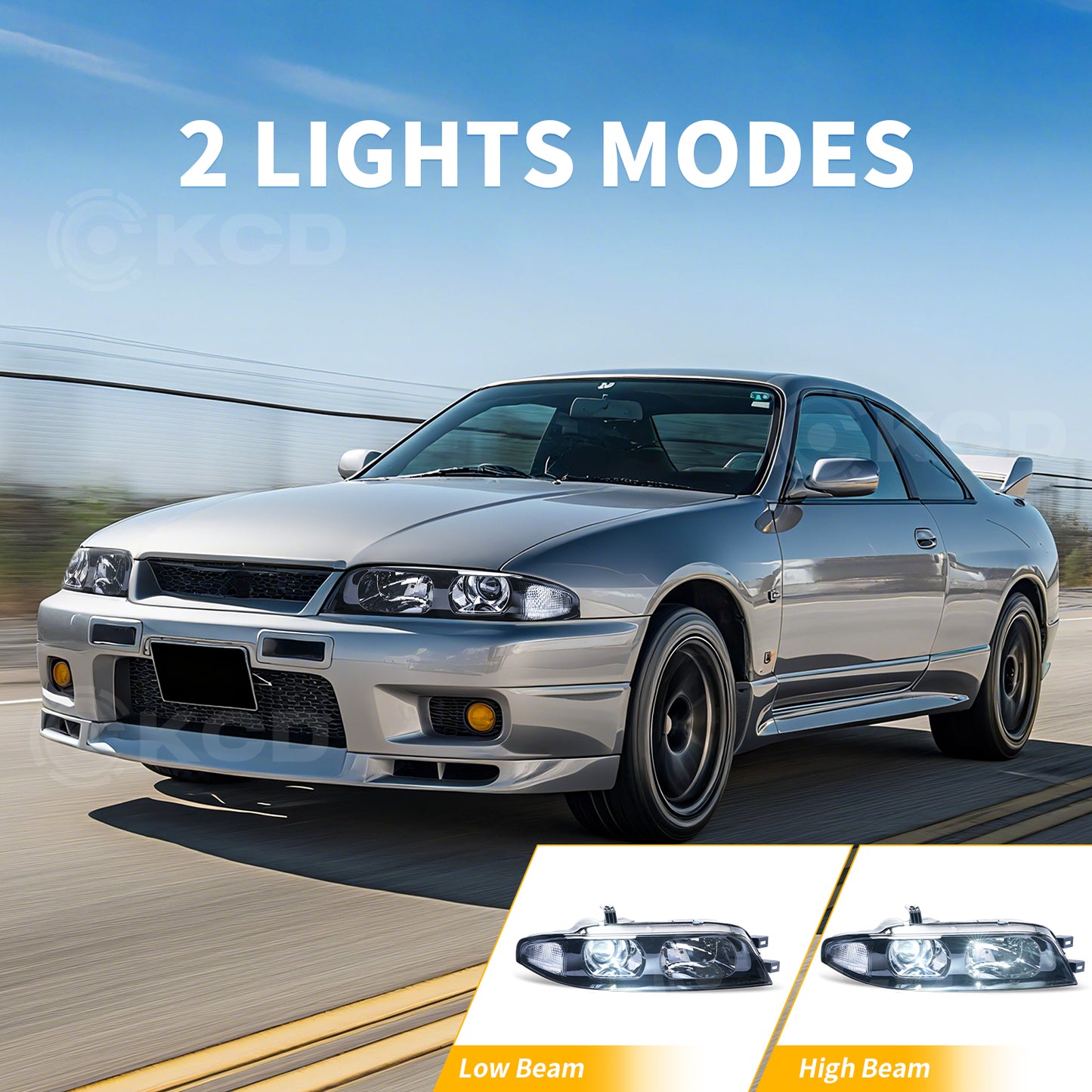 Archaic Headlight Assembly For Nissan Skyline R33 GTS GTST Pre-facelift 1993-1996,w/ Blub