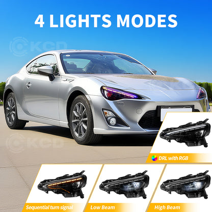 RGB Headlight For 2012-2016 Scion FR-S 2012-2021 Toyota 86 2013-2021 Subaru BRZ