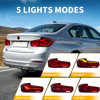 Archaic LED GTS Tail lights for BMW 3 Series F30 F80 M3 2013-2018,with Sequential Turn Signal and Startup Animation