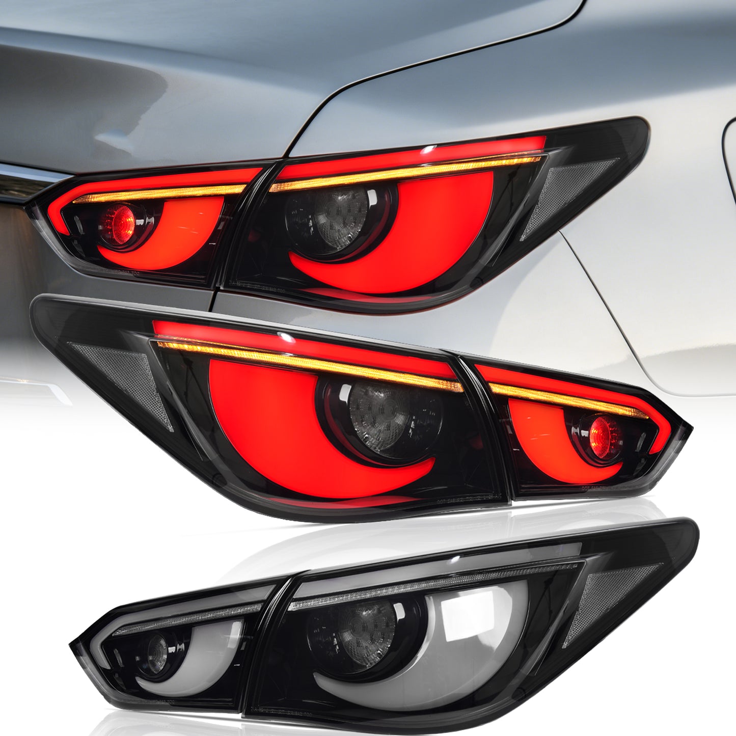 LED Tail Lights for Infiniti Q50 Sedan Skyline V37 2014-2017 | Sequential Turn Signals, Animated Startup, DRL Rear Lamp Assembly by Archaic