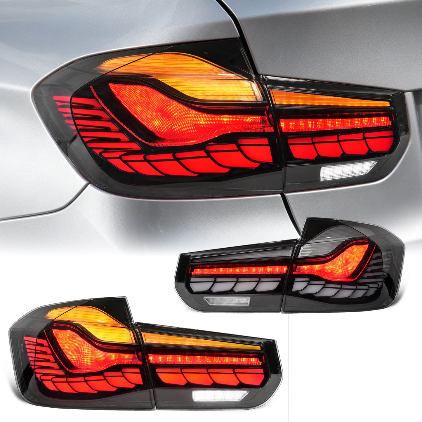 Archaic LED GTS Tail lights for BMW 3 Series F30 F80 M3 2013-2018,with Sequential Turn Signal and Startup Animation