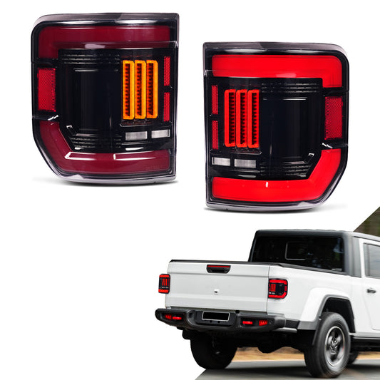 "Bold Rear Signature" Smoked LED Tail Lights for Jeep Gladiator JT 2020–2026