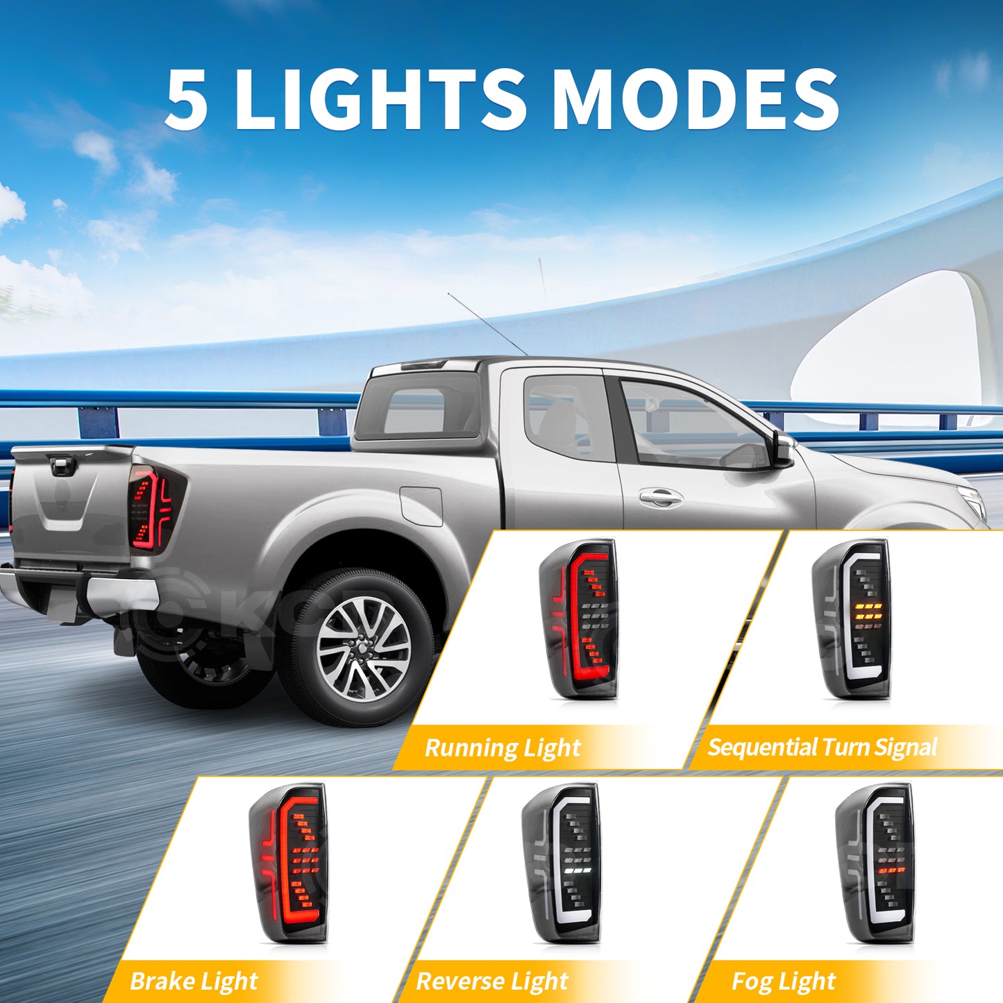 Archaic LED Taillight Assembly For Nissan Navara NP300 2015-2021