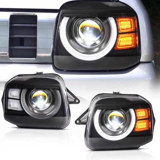 Pair LED Headlights Assembly For 1998-2017 Suzuki Jimny JB23 JB33 JB43
