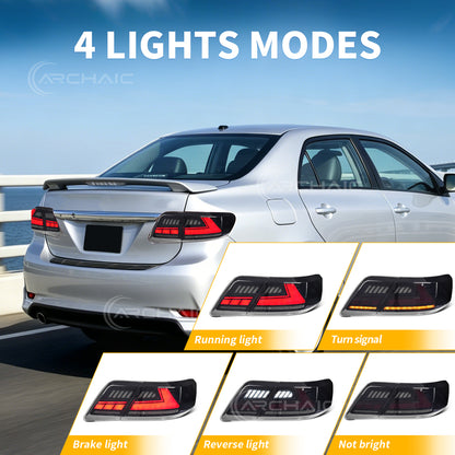 LED Tail Lights for Toyota Camry XV40 2007-2011 Seden CE /LE/SE/XLE,Rear Lamp with Sequential turn signal and Startup Animiation