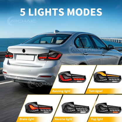 Archaic LED GTS Tail lights for BMW 3 Series F30 F80 M3 2013-2018,with Sequential Turn Signal and Startup Animation