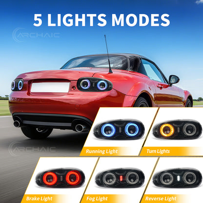 Archaic LED Tail Lights Assembly For Mazda Miata MX-5 NC Mazda Roadster 2005-2015 RGB Running Light