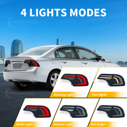 Archaic LED Tail Lights Assembly For 8th Gen Honda Civic Sedan 2006-2011