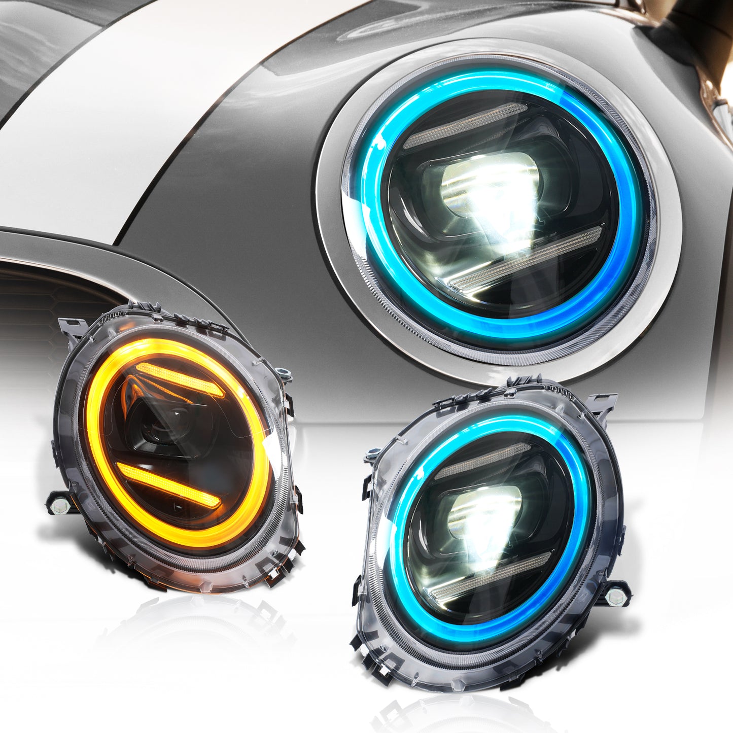 Archaic LED Headlight Assembly For Mini Cooper R55 R56 R57 R58 R59 2007-2015,J01 Style