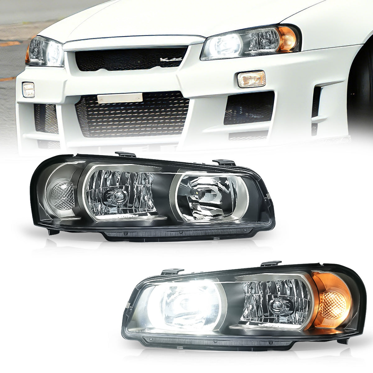 Archaic OE-Style Halogen Headlight Assembly For Nissan Skyline R34 GT-R GTT 1998-2002