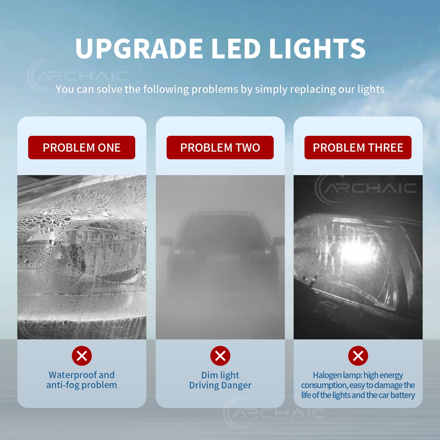 Archaic Smoked LED Tail Lights for Toyota Land Cruiser Prado LC250 2025–Up