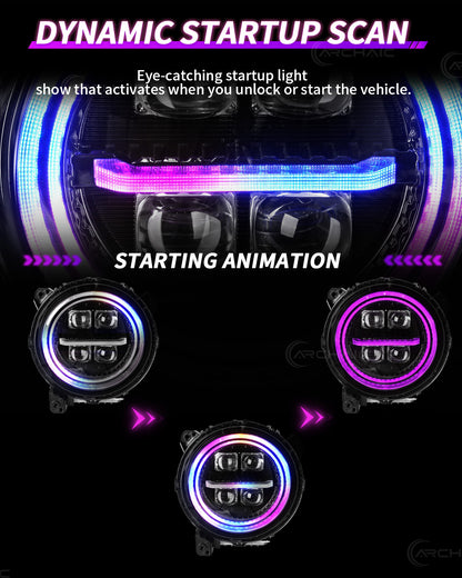Archaic Quad-Projector LED Headlights for Jeep Wrangler JL & Gladiator JT