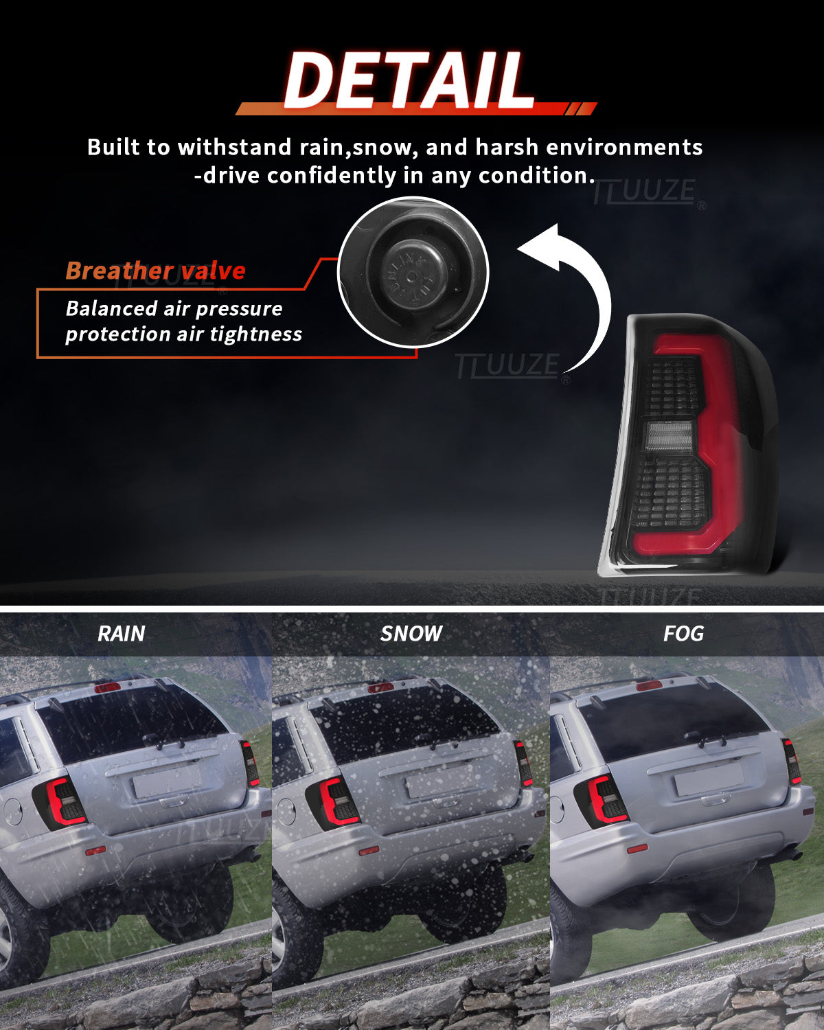 Archaic Smoked LED Tail Lights for Jeep Grand Cherokee WJ 1999–2004