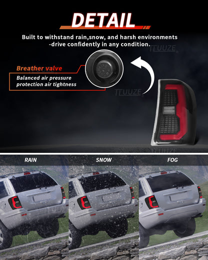 Archaic Smoked LED Tail Lights for Jeep Grand Cherokee WJ 1999–2004
