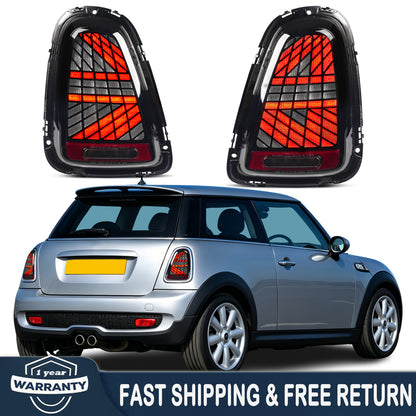 Archaic LED Tail Lights Assembly For Mini Cooper R56 R57 R58 R59 3 Models Startup Animation