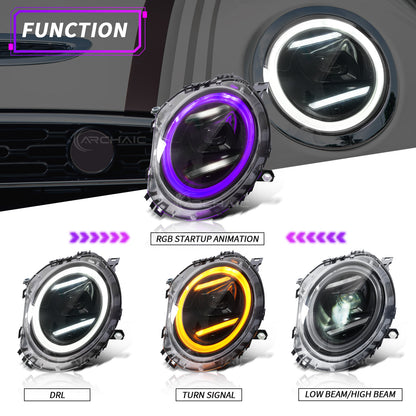 Archaic LED Headlight Assembly For Mini Cooper F56 F55 F57 2014-2024 Clubman F54