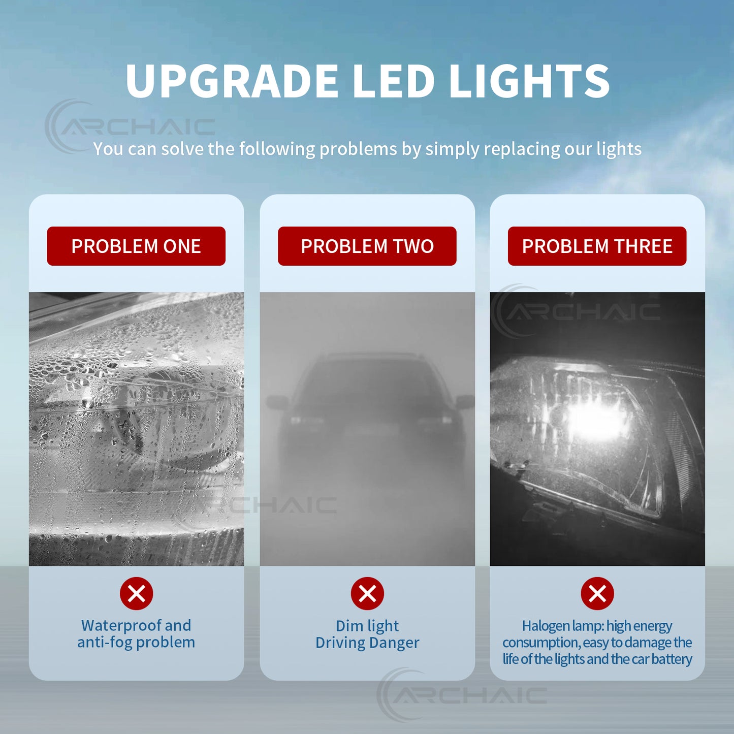 Archaic LED Tail Lights Assembly For Jeep Grand Cherokee 1999-2004