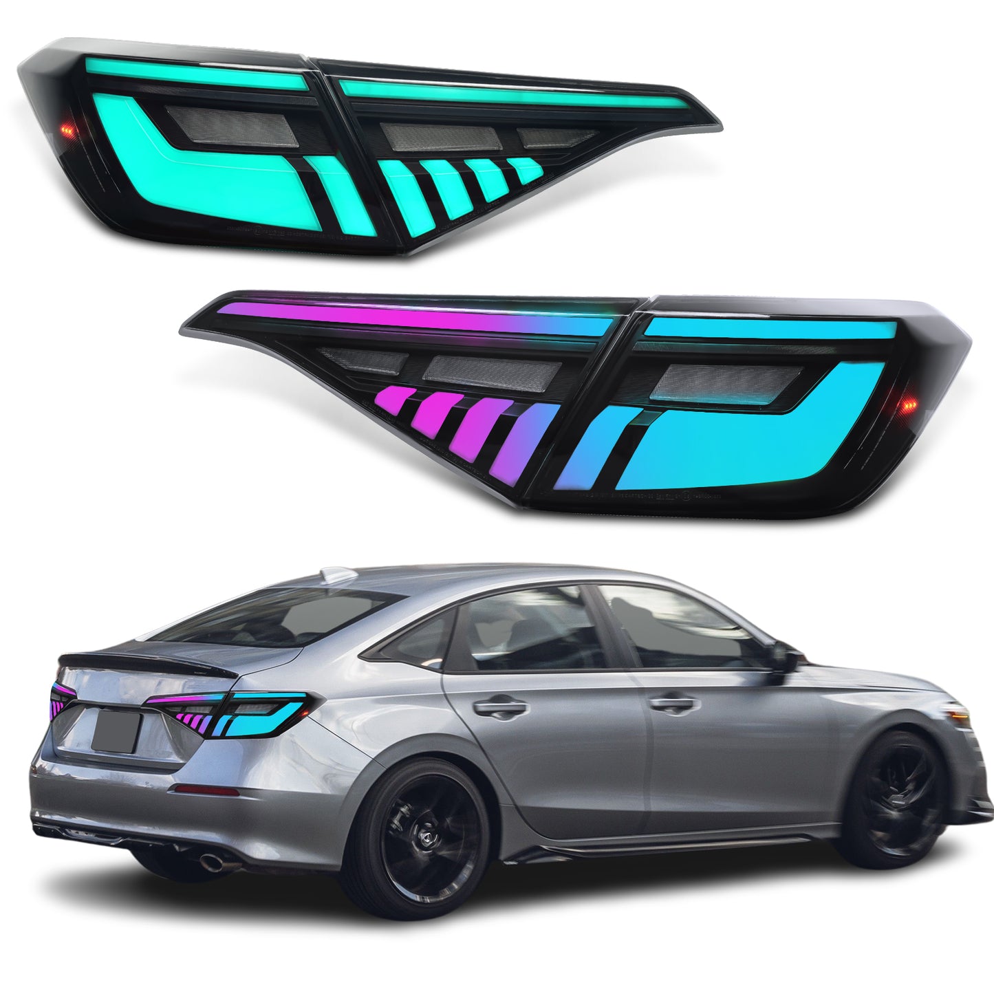 Archaic RGB LED Tail Lights For 11th Gen Honda Civic Sedan 2022-2025