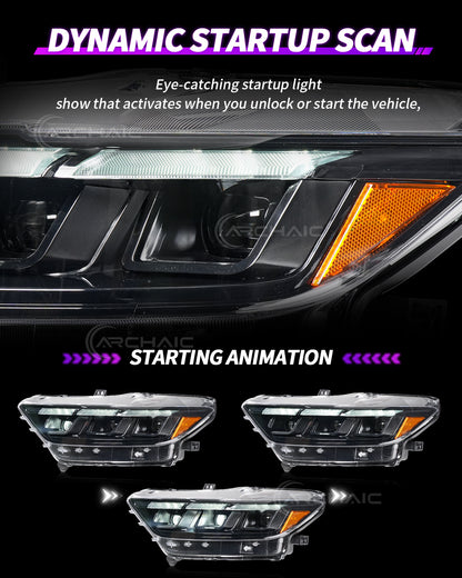 Archaic 6-Lens  LED Headlights for Ford Mustang S550 2015–2017