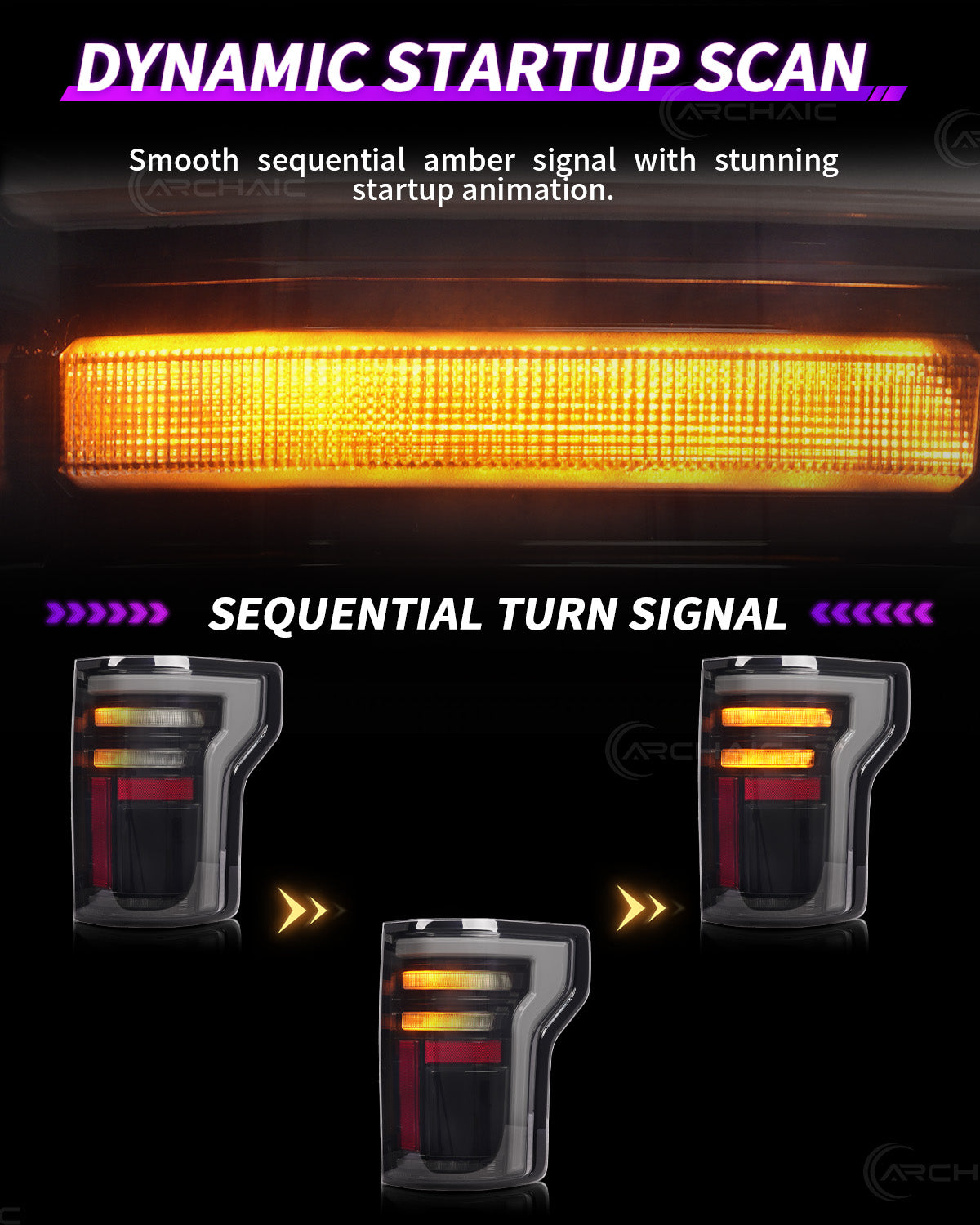 Archaic LED Tail Lights for Ford F-150 2015–2020 & Raptor 2017–2020