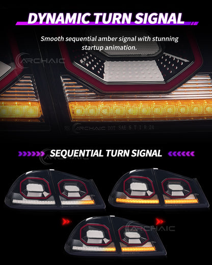 Archaic Diamond LED Tail Lights for Honda Civic FD2 2007–2010