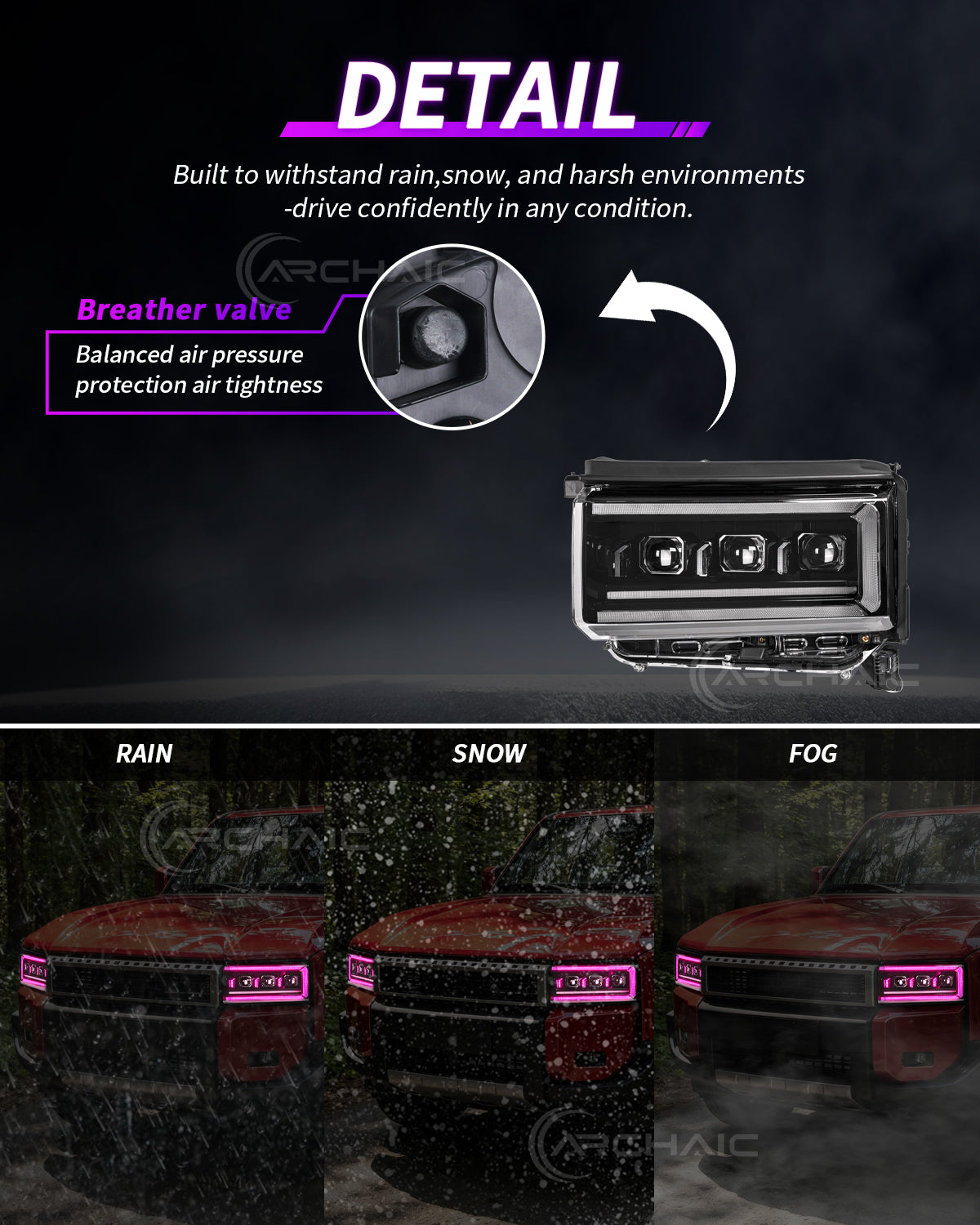Archaic RGB LED Headlights for Toyota Land Cruiser LC250 2024-2026
