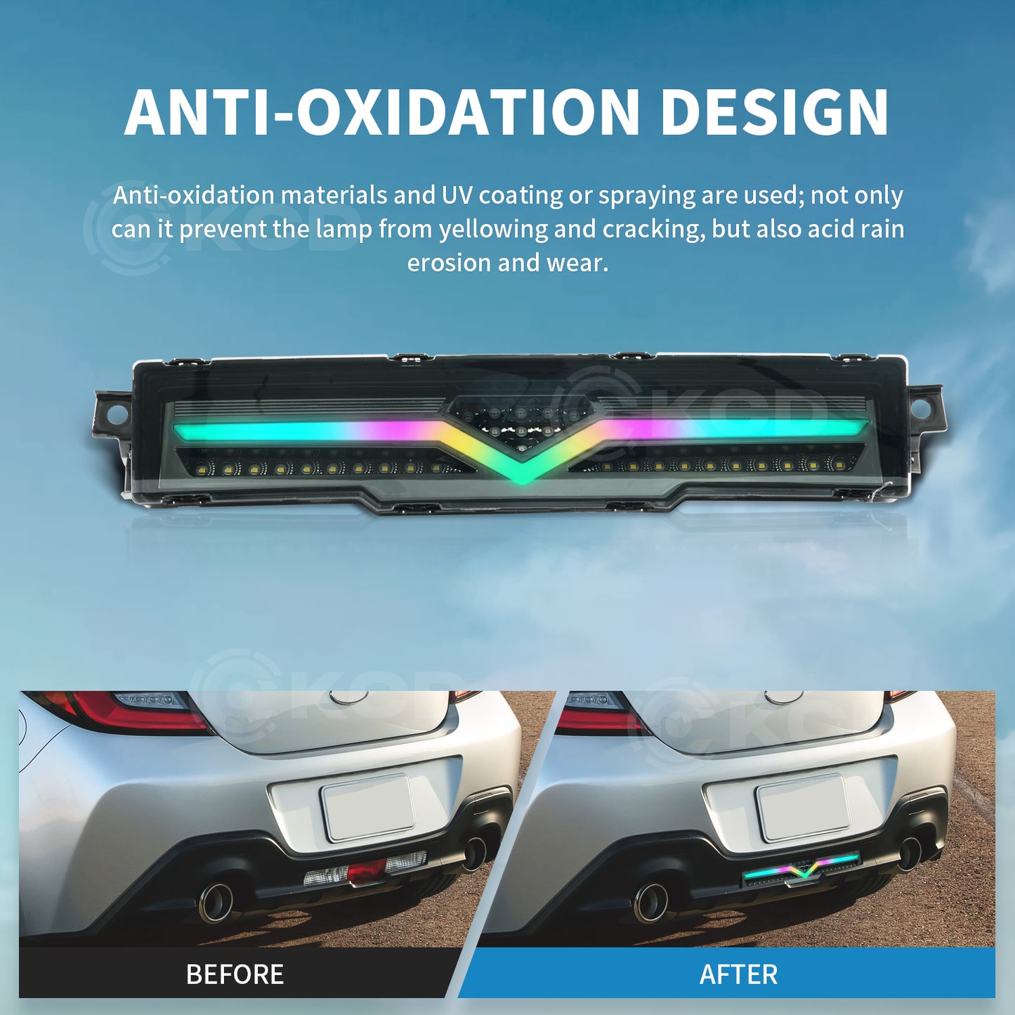 RGB Rear Bumper Lights Compatible with 2021-2025 Toyota GR86 / Subaru BRZ,w/Animation