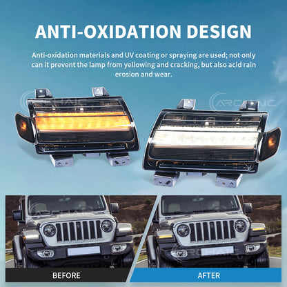 LED Fender Flare Turn Signal Lights for Jeep Wrangler JL Gladiator JT | Sequential Dynamic Amber Marker Lights