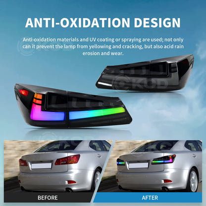 Archaic LED Taillight Assembly For Lexus Is250 2006-2012 RGB Startup Animation