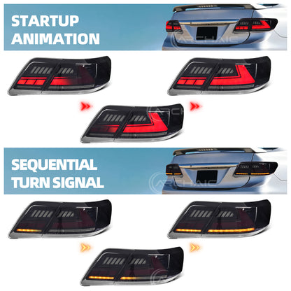 LED Tail Lights for Toyota Camry XV40 2007-2011 Seden CE /LE/SE/XLE,Rear Lamp with Sequential turn signal and Startup Animiation