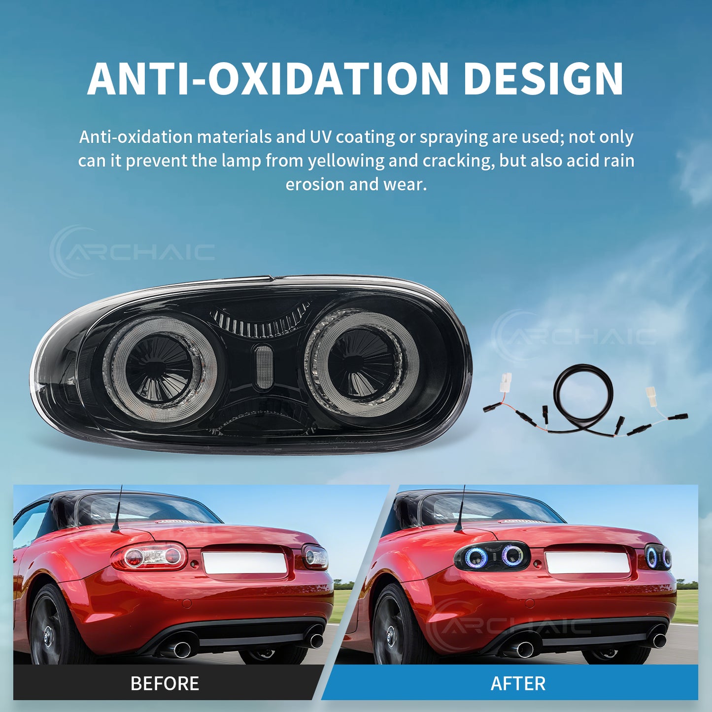 Archaic LED Tail Lights Assembly For Mazda Miata MX-5 NC Mazda Roadster 2005-2015 RGB Running Light