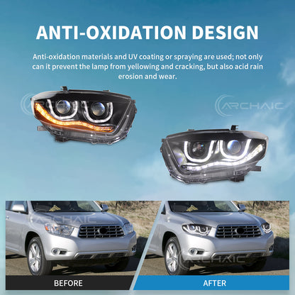 LED Headlights for Toyota Highlander 2008–2010 | Plug & Play Headlamps with Sequential Turn Signals