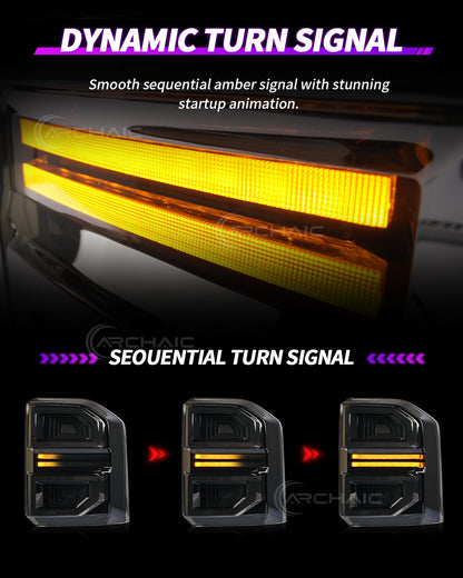 Archaic Smoked LED Tail Lights for Toyota Land Cruiser Prado LC250 2025–Up