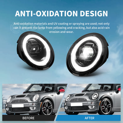 Archaic LED Headlights Assembly For Mini Cooper R50 2002-2008
