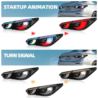 RGB LED Tail Lights for Infiniti Q50 Sedan Skyline V37 2014-2017 | Sequential Turn Signals, Dynamic Startup Animation DRL, Plug-and-Play, Pair
