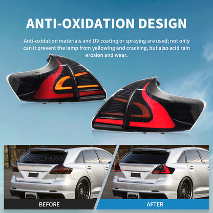 Pair LED Tail Lights Assembly For Toyota Venza AV10 2009-2015 Rear Lamps wih Startup Animation