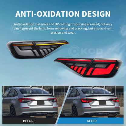 Archaic LED Tail Lights Assembly For 2022-2025 11th Gen Honda Civic 4-Door Sedan (Will NOT Fit Hatchback / Type-R FL5)