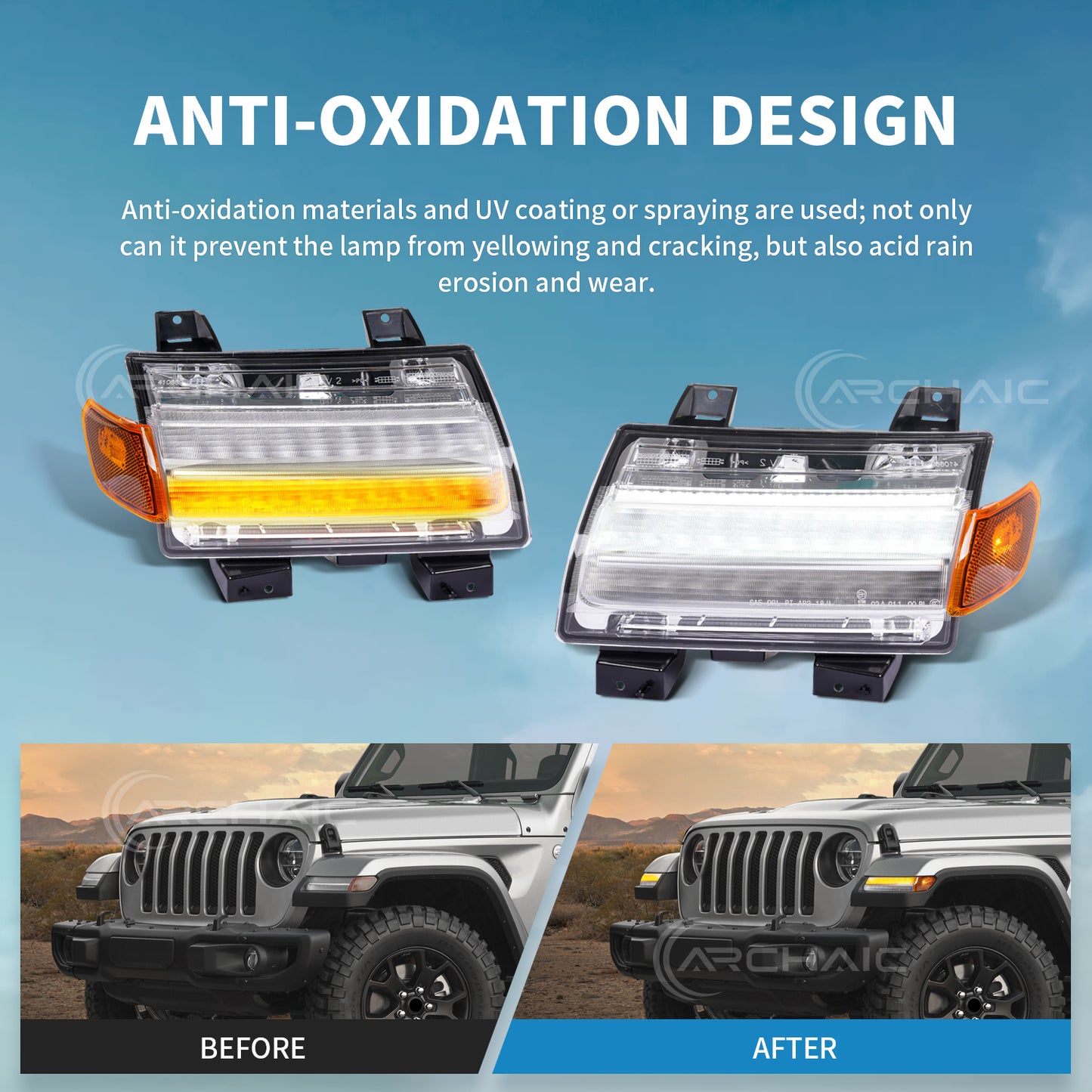 LED Fender Flare Turn Signal Lights for Jeep Wrangler JL Gladiator JT | Sequential Dynamic Amber Marker Lights