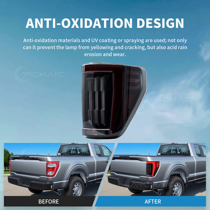 Archaic LED Tail Lights For Ford F-150 F150 XL STX 2021-2023,w Sequential Turn Signal and Startup Animation