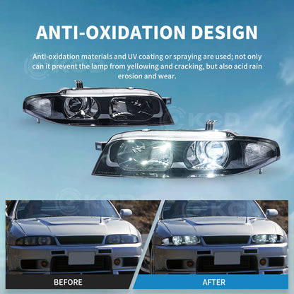 Archaic LED Headlights For Nissan Skyline R33 GTR 1995-1998,w/ Blub