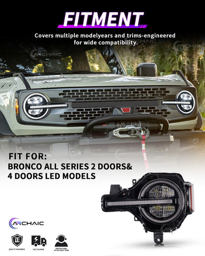 Startanimation für ältere LED-Scheinwerfer für Ford Bronco 2021-2025