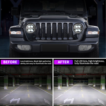 Archaic App-Controlled LED Projector Headlights for Jeep Wrangler JL JLU & Gladiator JT