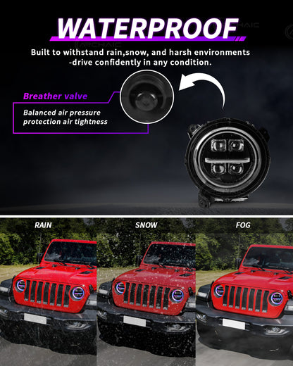 Archaic Quad-Projector LED Headlights for Jeep Wrangler JL & Gladiator JT